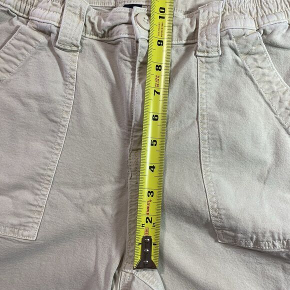 AMERICAN EAGLE Cargo Pants Stretch Straight Leg Twill Y2K 90s Womens 10 Beige - Picture 7 of 13
